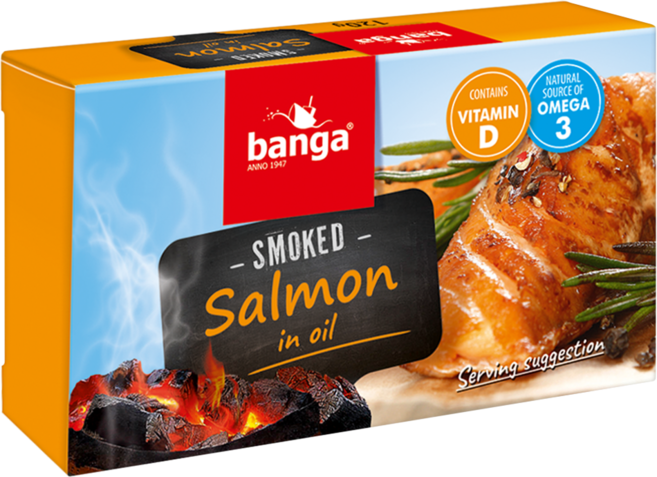 banga 油浸煙燻鮭魚, 120g, 1個
