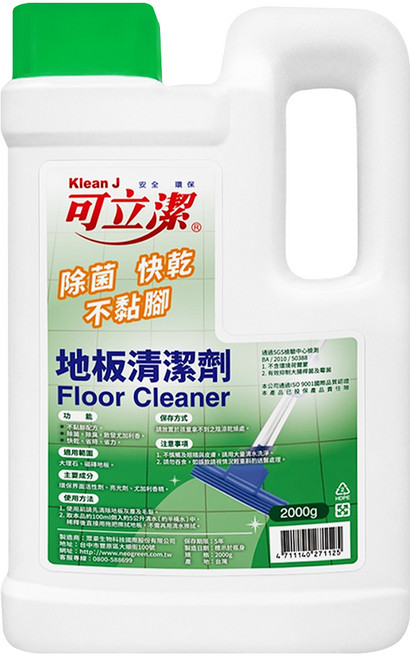 Klean J 可立潔 地板清潔劑, 1個, 2L