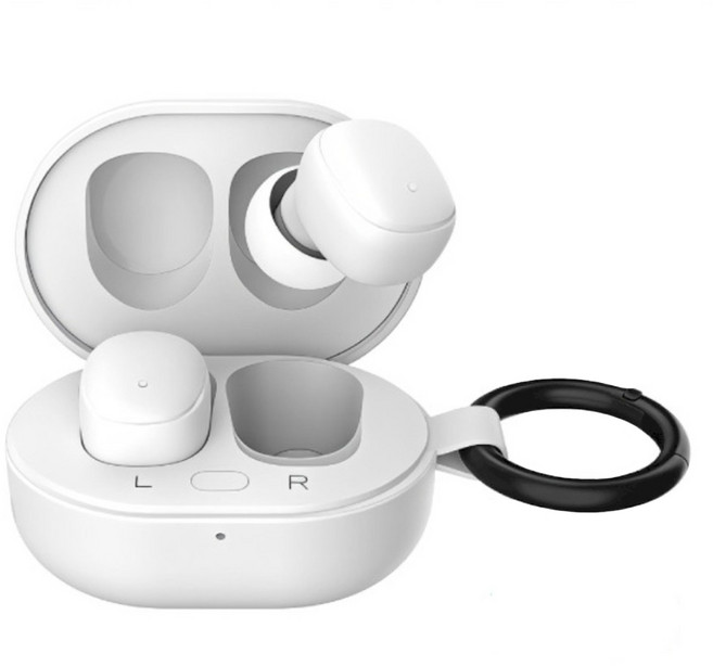 POLYWELL 寶利威爾 迷你入耳式藍牙無線耳機 HIFI音質 USB-C充電 極輕量 自帶扣環 白色 S031P01