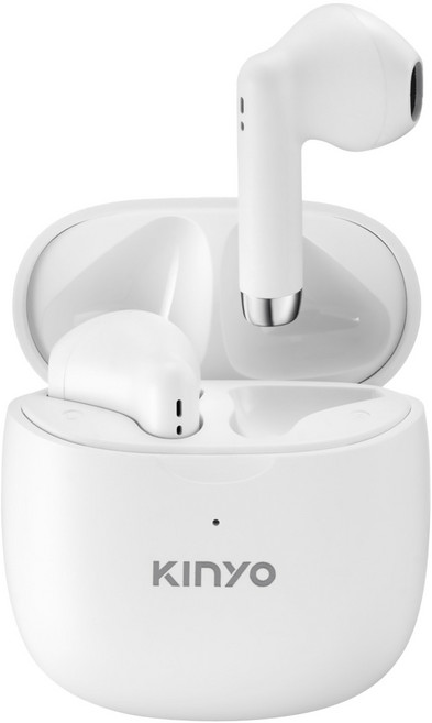 Kinyo 半入耳真無線藍牙耳機, 白色, BTE-3752