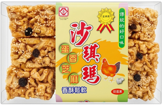 口留香 蛋香芝麻沙琪瑪, 400g, 1個