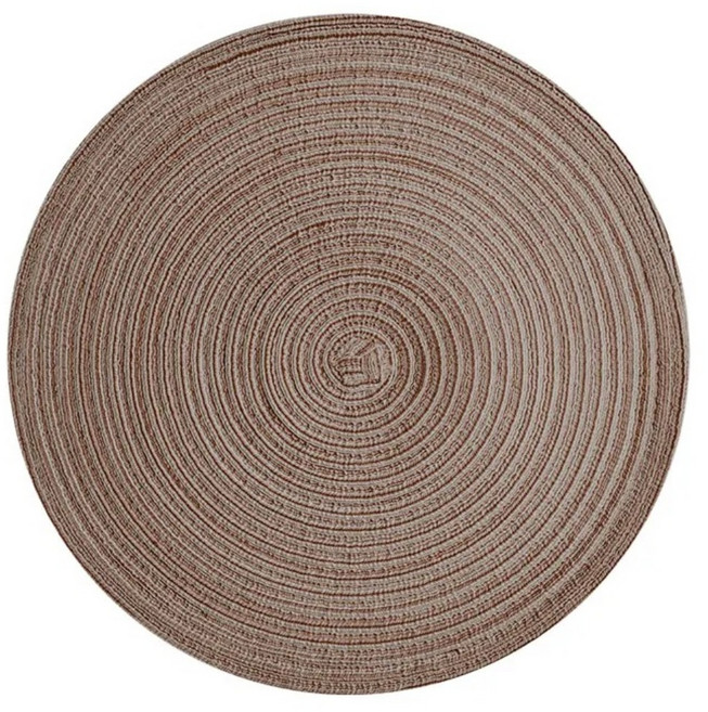 Homely Zakka 法式棉紗圓形餐墊/防燙隔熱墊/桌墊, 深咖色, 1個