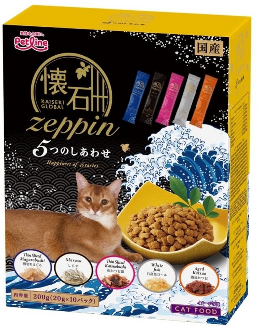 PETLINE 懷石 zeppin 五味幸福 10件組, 20g, 1個, 玉米 + 魚粉