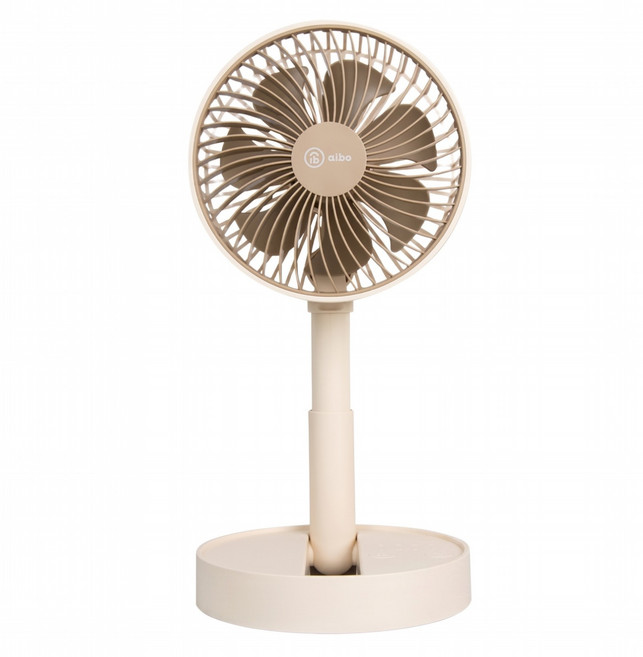 aibo 6吋 充電式USB風扇 伸縮折疊可定時 奶茶棕 HA-FAN1132-BR
