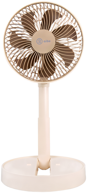 aibo 8吋 伸縮折疊超靜音大風力USB風扇 可定時 奶茶棕 HA-FAN1137-BR