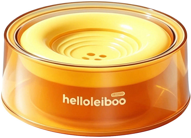 hello leiboo 寵物不濕嘴懸浮碗/大容量寵物碗/防打翻飲水碗 貓狗通用 1.2L, 橙色, 1個