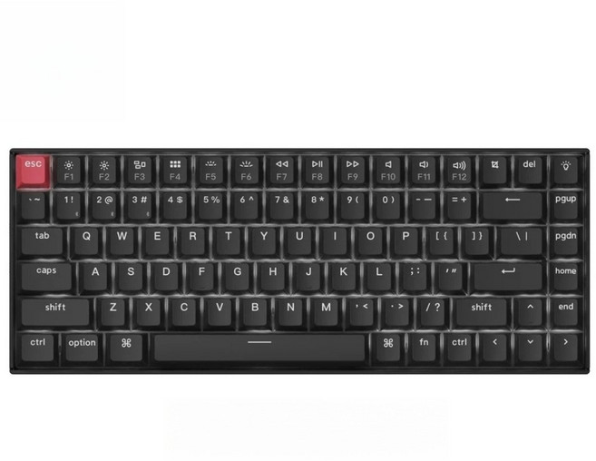 Keychron K2 第3代 75% 雙模機械透光鍵盤 白背光 Mac/Win 非熱插拔 英文版本, 黑色, K2XA4, Super香蕉軸