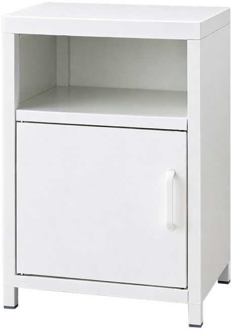 AOTTO 創意傢俱 簡約開門收納置物床頭櫃 AC-7003W, 白色, 1件