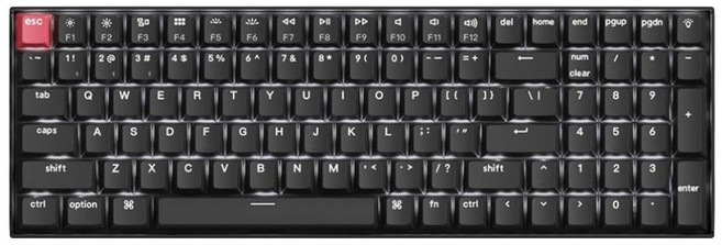Keychron K4 第3代 96% 雙模機械透光鍵盤 白背光 Mac/Win 非熱插拔 英文版本, 黑色, K4XA4, Super香蕉軸