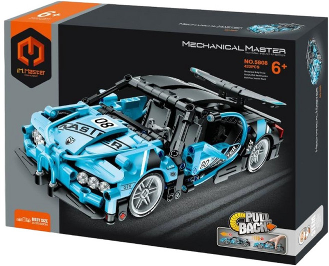 iM.Master 萬致 5808 迴力超級跑車 積木 藍色 1個