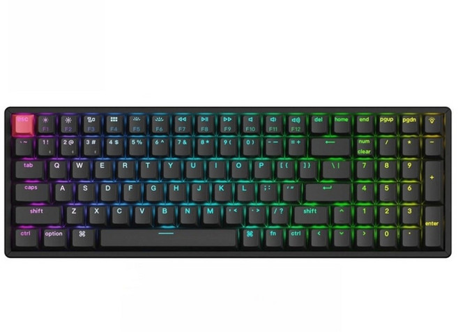 Keychron K4 第3代 96% 雙模機械透光鍵盤 RGB Mac/Win 熱插拔 英文版本, 黑色, K4XJ3, Super茶軸