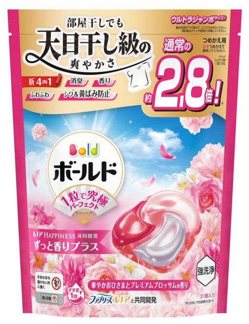 Bold 原廠公司貨 四合一洗衣膠囊 淡雅花香, 1套, 31個裝