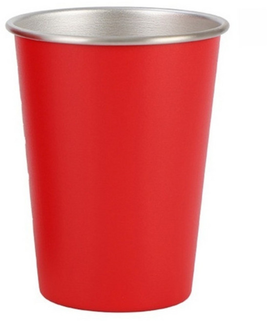 Vira 304不鏽鋼戶外露營杯/鋼杯 露營用品 350ml, 磨砂紅色, 2個