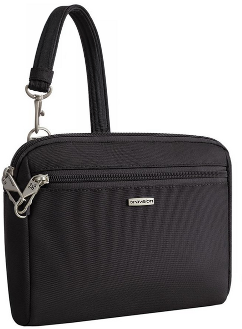 TRAVELON Classic腰/斜背兩用包 TL-43227N, 炭黑色