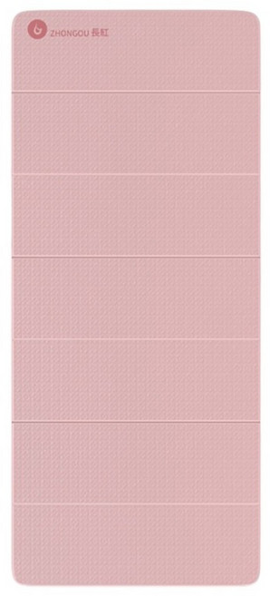 ZHONGOU 長紅 POE摺疊瑜珈墊 附尼龍刺繡收納袋, 粉色, 1個