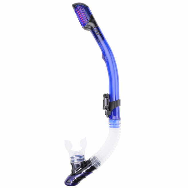 AQUATEC 乾式防浪頭矽膠呼吸管 SN-410, 藍色 + 透明色
