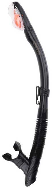 AQUATEC 乾式防浪頭矽膠呼吸管 SN-420-S13, 黑色