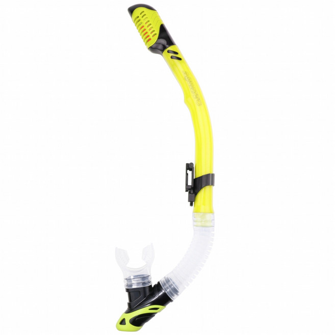 AQUATEC 乾式防浪頭矽膠呼吸管 SN-410, 黃色 + 透明色