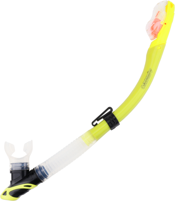 AQUATEC 乾式防浪頭矽膠呼吸管 SN-420-S13, 黃色 + 透明色