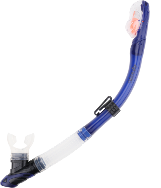 AQUATEC 乾式防浪頭矽膠呼吸管 SN-420-S13, 藍色 + 透明色
