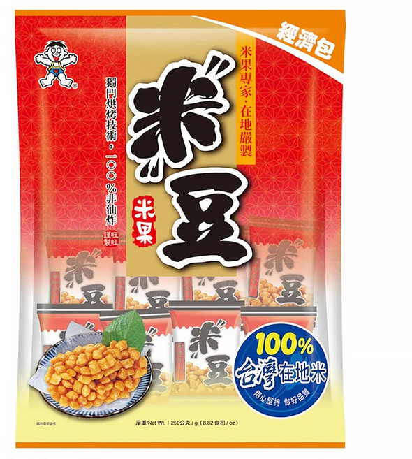 旺旺 米豆米果經濟包, 250g, 1個