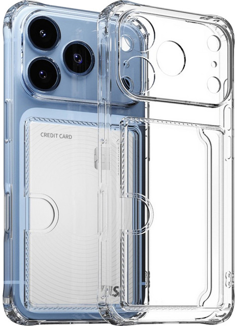 SINJIMORU 三卡收納側邊氣墊卡槽輕薄手機殼 iPhone 18 Pro Max 2個