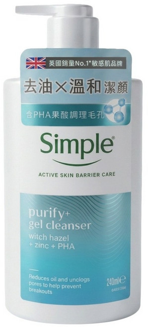 Simple 清妍 溫和毛孔調理潔顏凝露, 1個, 240ml
