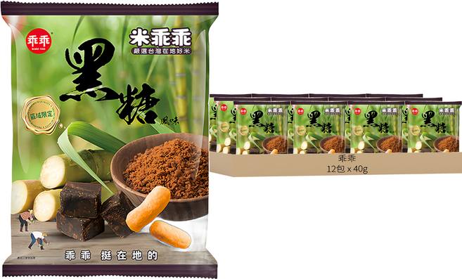 乖乖 米乖乖 黑糖風味, 40g, 12包