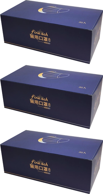 Finetech 釩泰 萬聖節 醫用口罩成人, 30片, 3盒, 可愛南瓜色