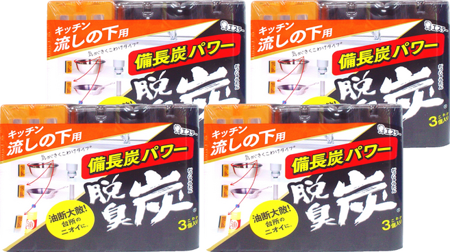 ST 雞仔牌 脫臭碳 廚房用 3個, 165g, 4組