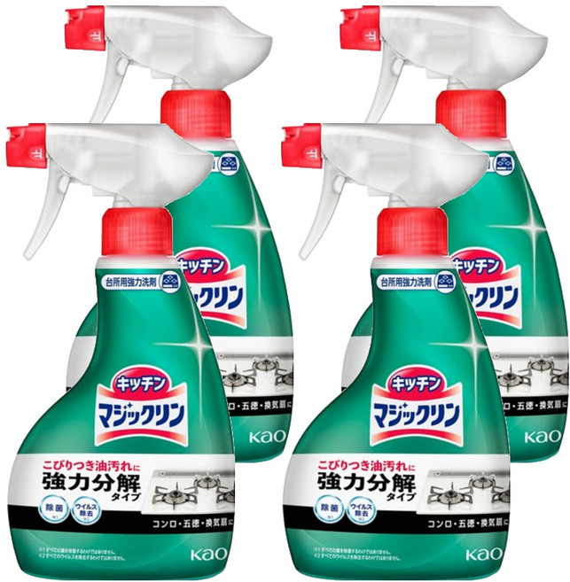 Kao 花王 Magiclean 魔術靈 廚房油污清潔劑 強力泡沫型, 400ml, 4瓶