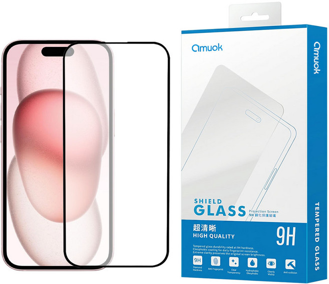 amuok 艾默克 智慧型手機 滿版 玻璃貼 iPhone 15/16 高清 1個