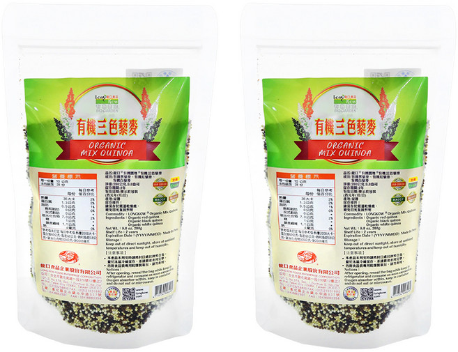 龍口 有機三色蔾麥, 280g, 2包