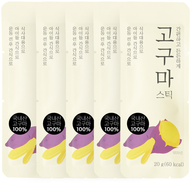 Jayeondaum 韓國產地瓜條隨手包, 20g, 5包