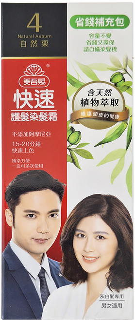 美吾髮 快速護髮染髮霜 補充包, 4 自然栗, 1組