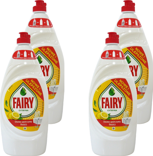 Fairy 濃縮洗碗精 檸檬, 4瓶, 900ml