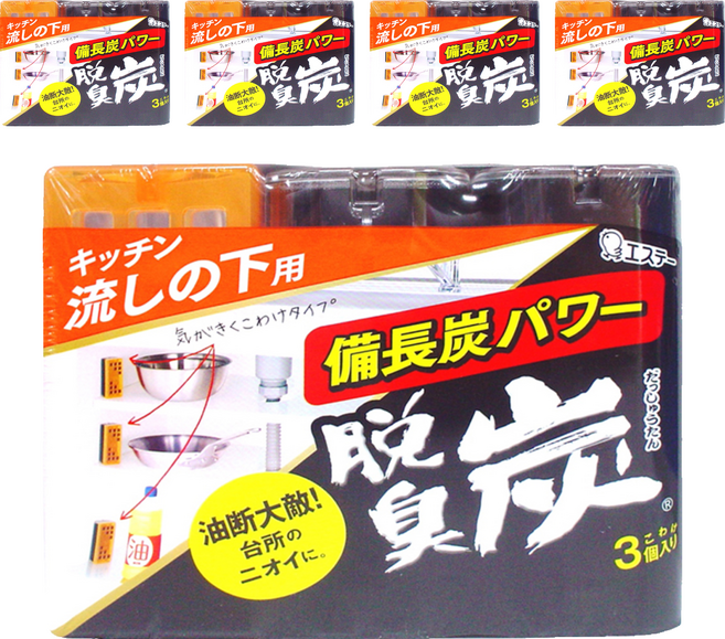 ST 雞仔牌 脫臭碳 廚房用 3個, 165g, 5組