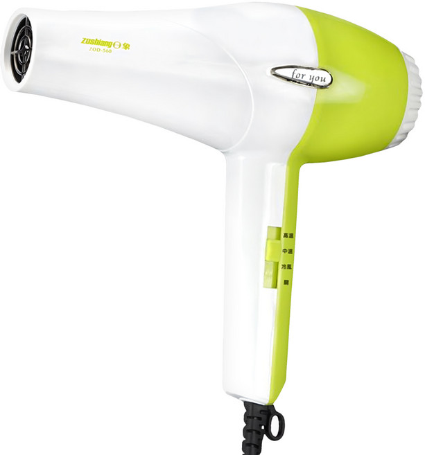 zushiang 日象 菁采 900W 附吹嘴 吹風機 3段恆溫 白色+綠色 ZOD-560 110V 低電磁波 冷風功能 低噪音