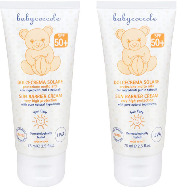 babycoccole 寶貝可可麗 夏日加強防護霜 SPF50, 75ml, 2條