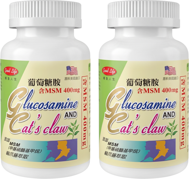 good Life 得意人生 葡萄糖胺+MSM 全素, 60顆, 2罐