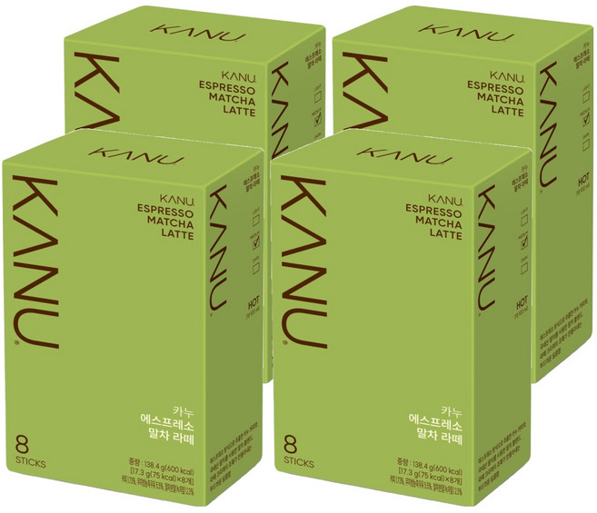 KANU 義式抹茶拿鐵, 17.3g, 8入, 4個
