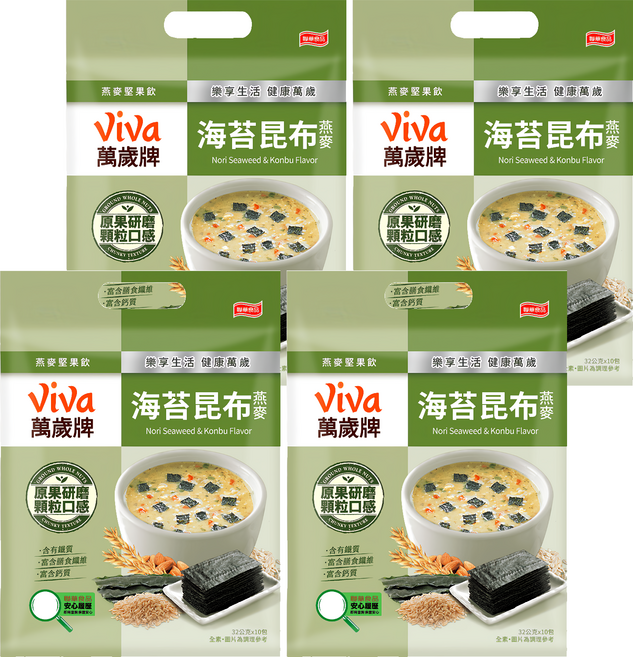 ViVa 萬歲牌 燕麥堅果飲 海苔昆布, 320g, 4袋