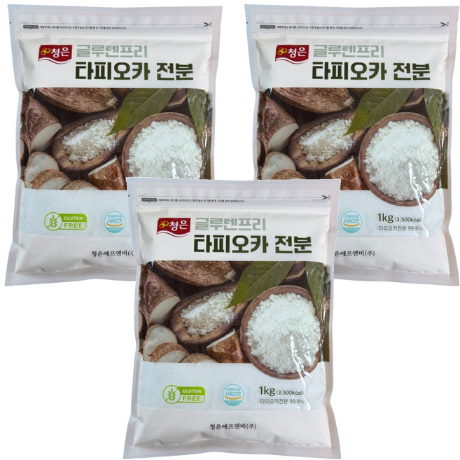Cheongeun F&B 無麩質木薯澱粉, 1kg, 3個