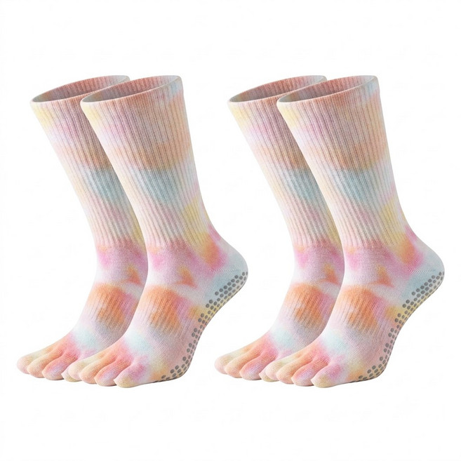 PORA BELLA 韓國扎染止滑中筒瑜珈襪 YOGA SOCKS YG002 2雙