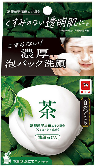 COW STYLE 牛乳石鹼 自然派 綠茶洗顏皂, 1盒