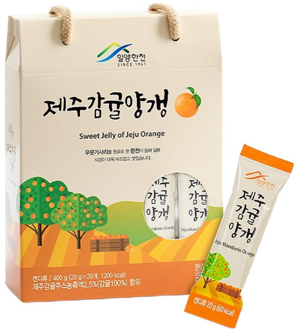 miryanghanchon 濟州柑橘羊羹, 1個, 400g