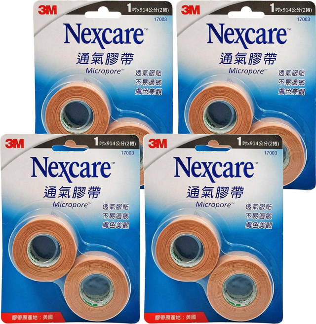 3M Nexcare 膚色大通氣膠帶 1吋, 2捲, 4組