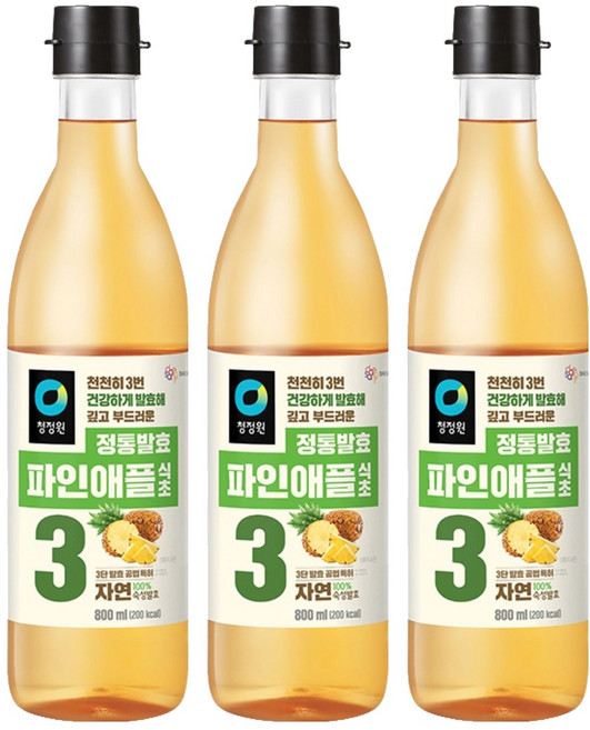 清淨園 鳳梨果醋, 800ml, 3個