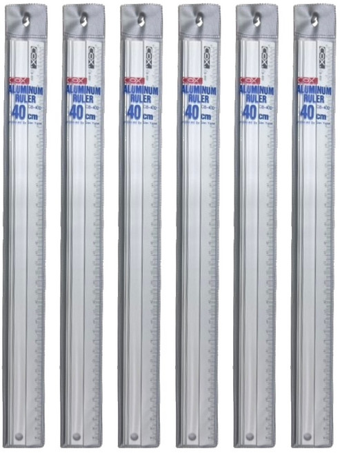 CoX 三燕興業 鋁合金直尺 CB-400 40cm, 6個, 銀色