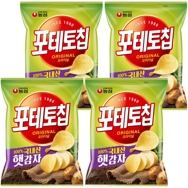NONGSHIM 農心 Potato Chips 洋芋片 原味, 110g, 4包